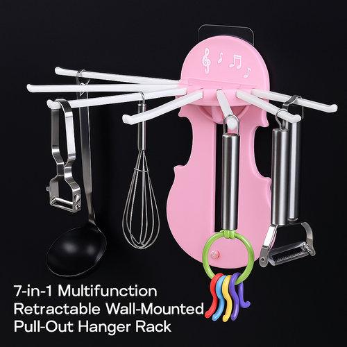 7-in-1 Multifunction Retractable Wall-Mounted Pull-Out Hanger Rack